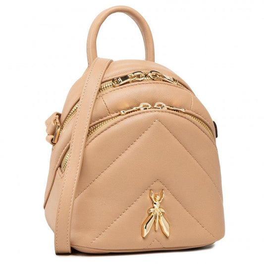 Beige Leather Women Crossbody Bag