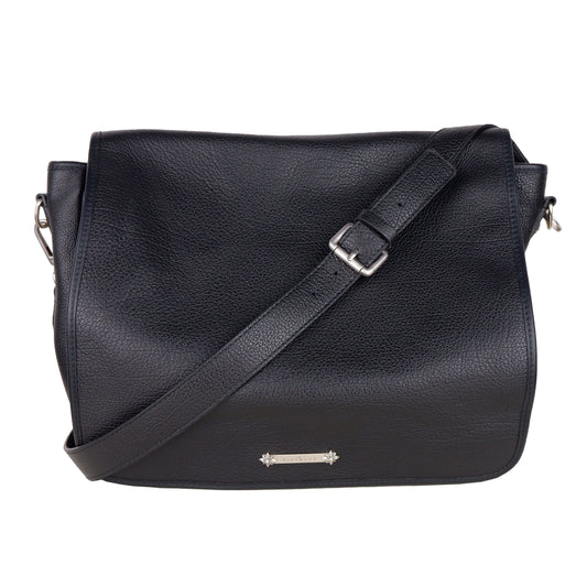 Black Leather Men Shoulder Bag
