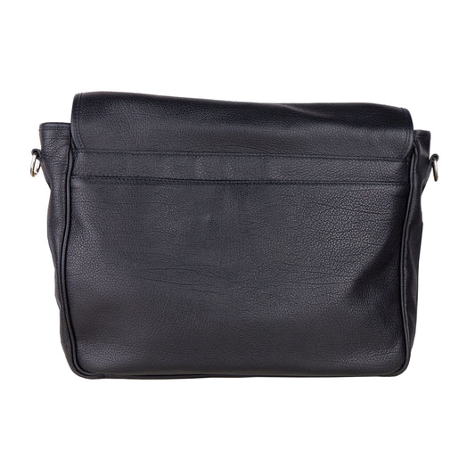 Black Leather Men Shoulder Bag