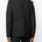 Sleek Black Polyester Hooded Jacket