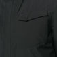 Sleek Black Polyester Hooded Jacket