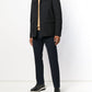 Sleek Black Polyester Hooded Jacket