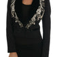 Crystal Embellished Brocade Blazer Jacket