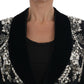 Crystal Embellished Brocade Blazer Jacket