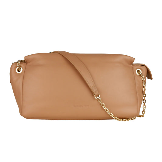 Beige Calfskin Women Crossbody Bag