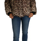 Elegant Leopard Print Puffer Coat