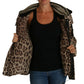 Elegant Leopard Print Puffer Coat