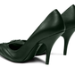 Elegant Dark Green Leather Pumps