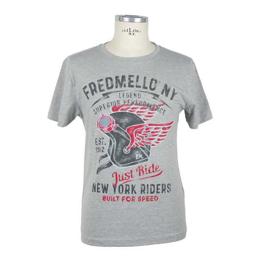 Gray Cotton Men T-Shirt
