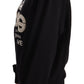 Elegant Black Crystal Logo Sweatshirt