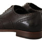 Elegant Brown Leather Derby Brogue Formal Shoes