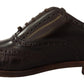 Elegant Brown Leather Derby Brogue Formal Shoes