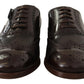 Elegant Brown Leather Derby Brogue Formal Shoes