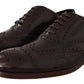 Elegant Brown Leather Derby Brogue Formal Shoes