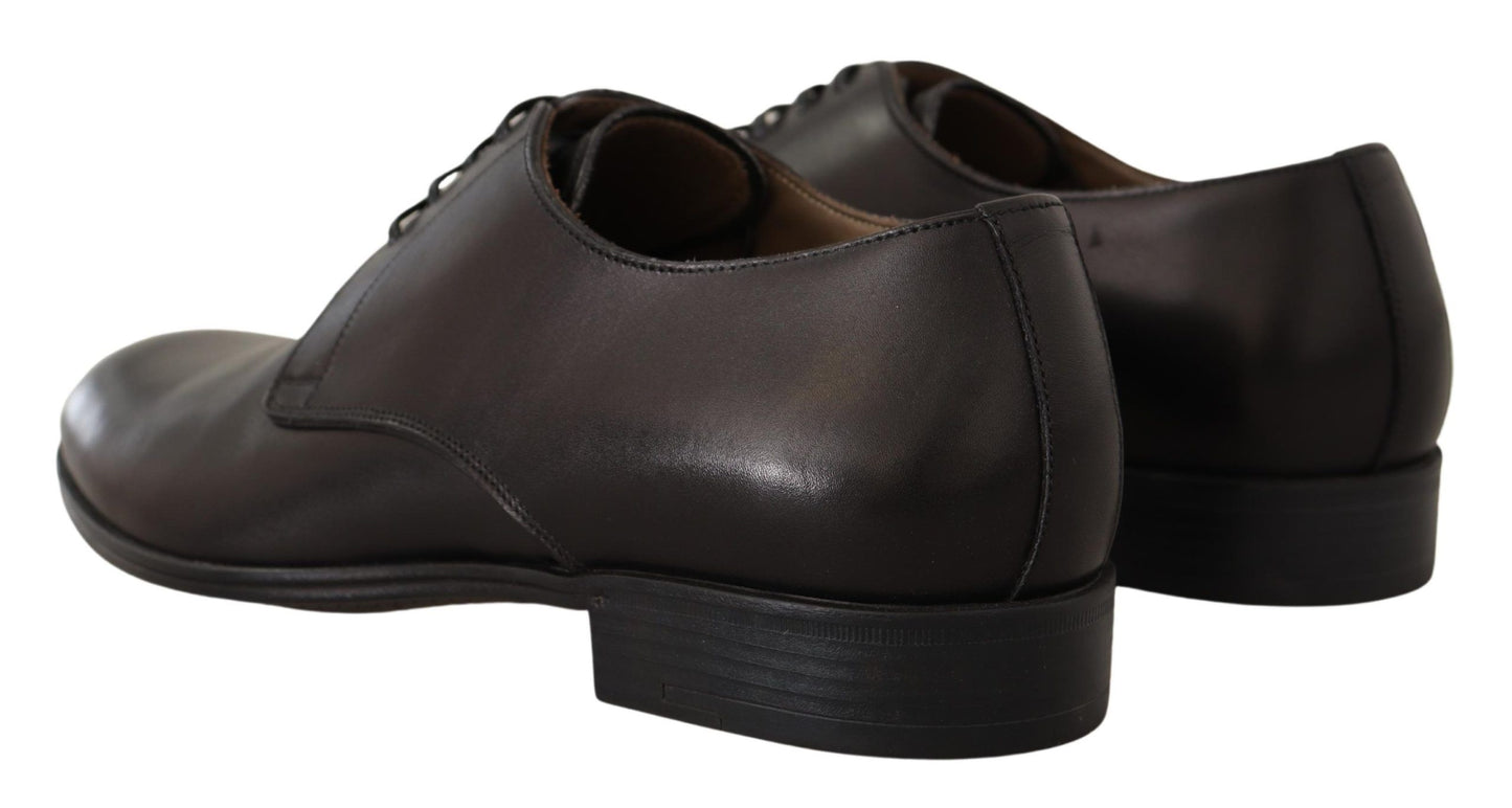 Elegant Black Leather Derby Shoes