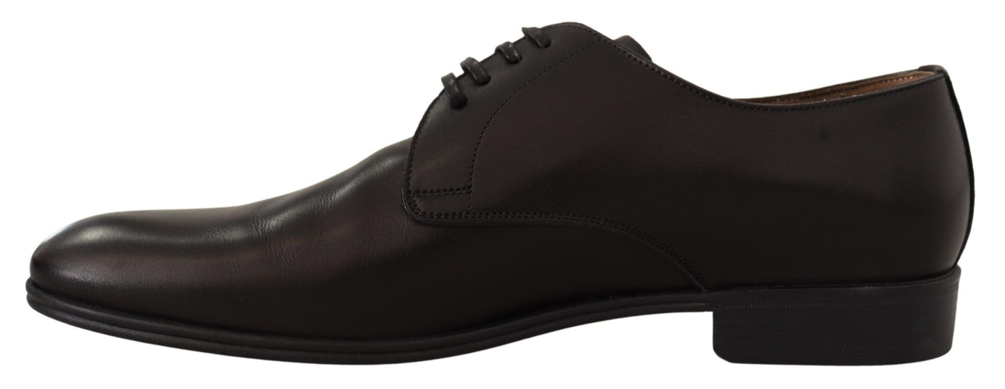 Elegant Black Leather Derby Shoes