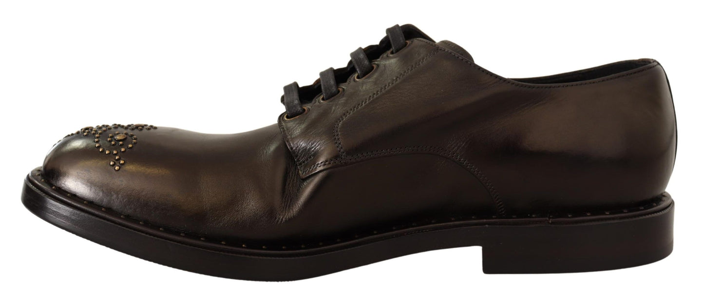Elegant Studded Black Derby Shoes