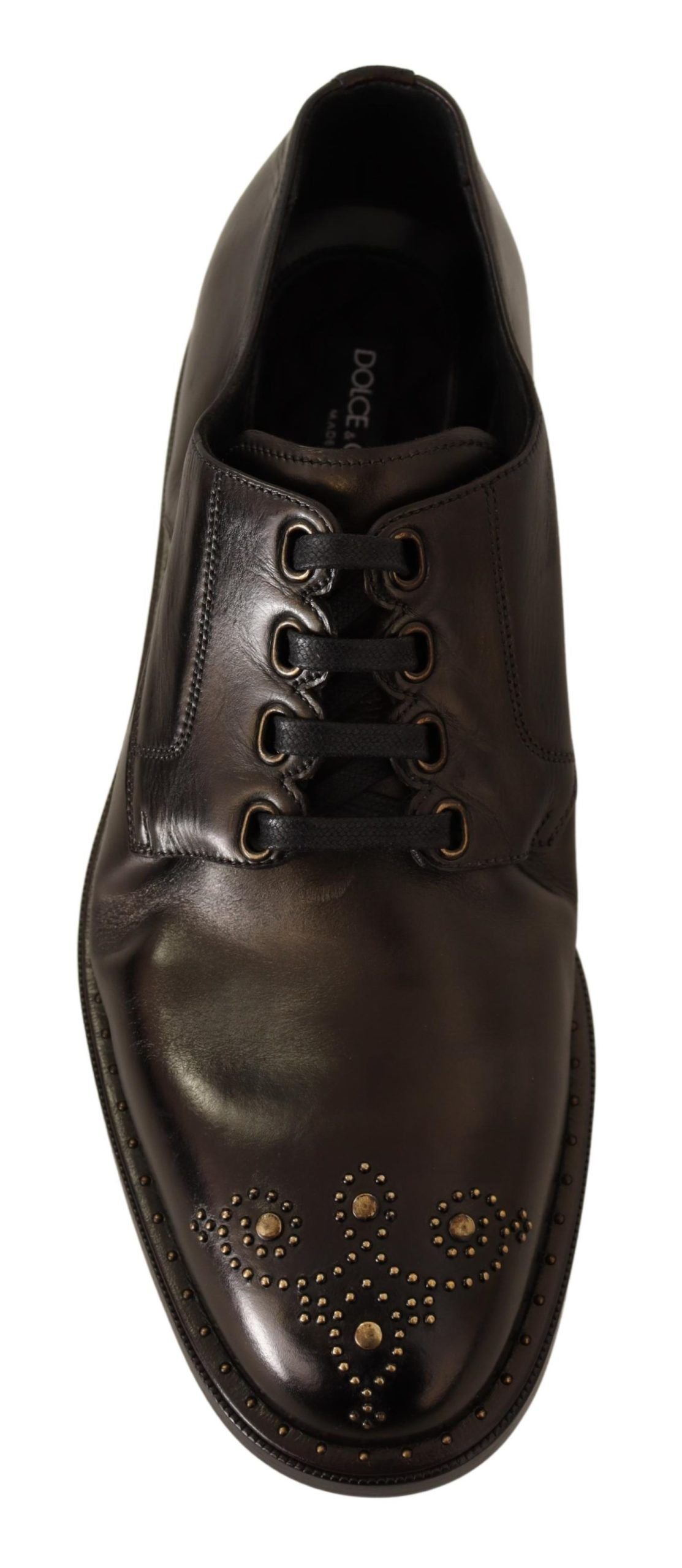 Elegant Studded Black Derby Shoes
