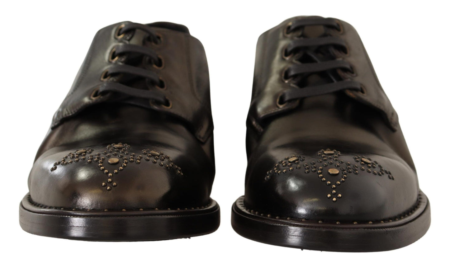 Elegant Studded Black Derby Shoes