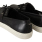Elegant Black Leather Tassel Loafers