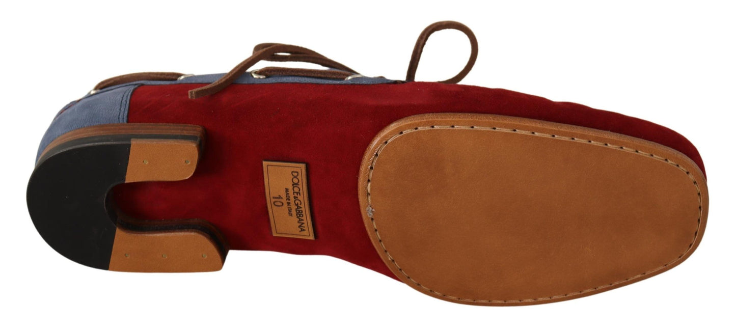 Multicolor Leather Suede Loafers