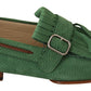 Exquisite Emerald Green Tassel Loafers