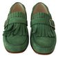 Exquisite Emerald Green Tassel Loafers