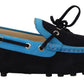 Exquisite Blue Leather Slip-On Loafers