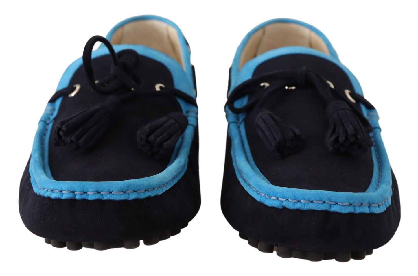 Exquisite Blue Leather Slip-On Loafers