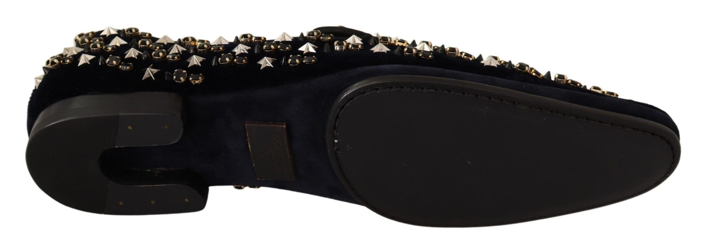 Elegant Black Suede & Velvet Loafers
