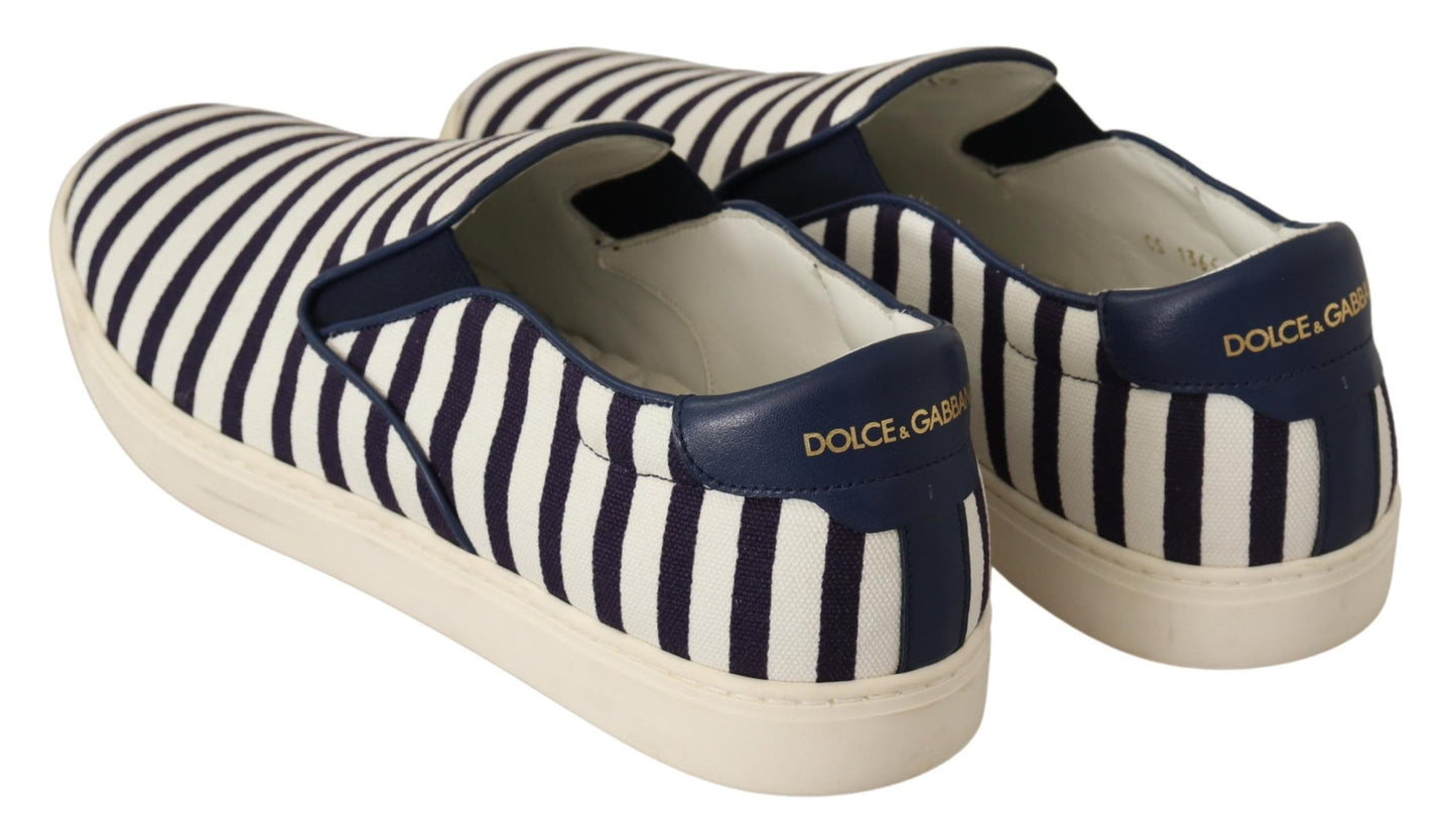 Elegant Striped Canvas Loafers