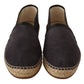 Elegant Gray Suede Espadrilles Slip-Ons