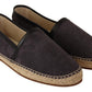 Elegant Gray Suede Espadrilles Slip-Ons