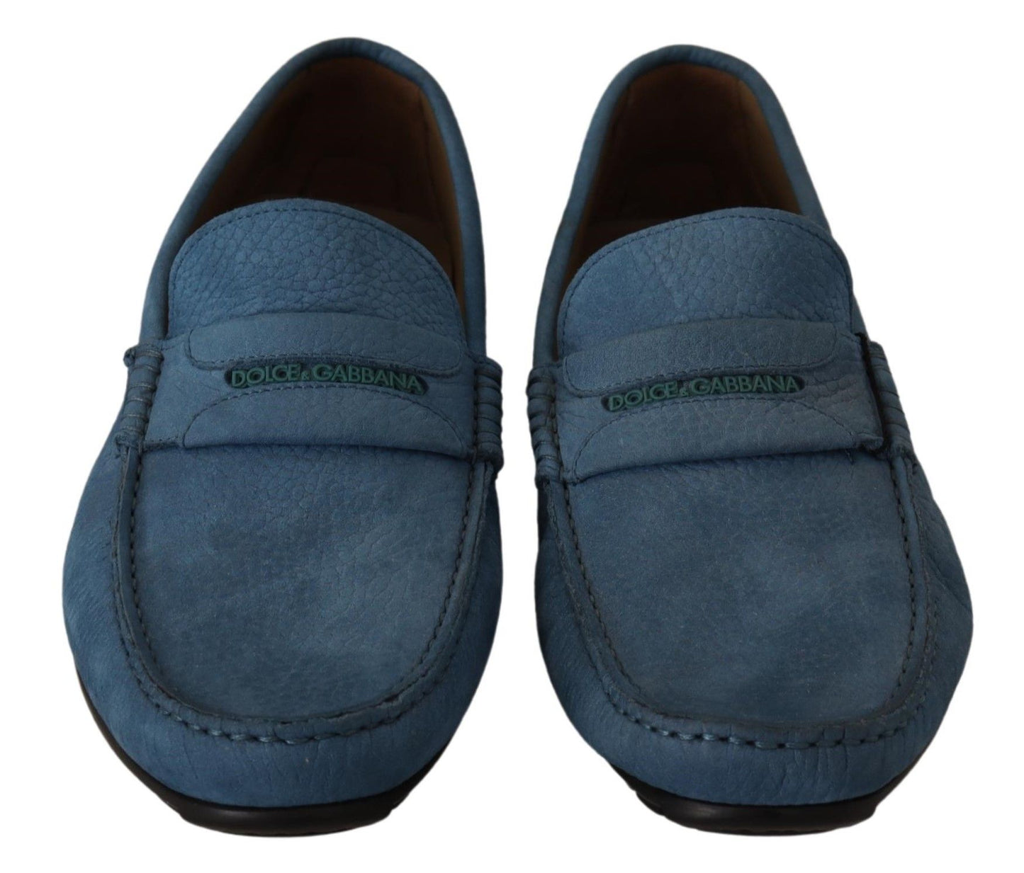 Elegant Blue Leather Loafers for Men
