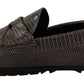 Elegant Lizard Leather Flat Loafers
