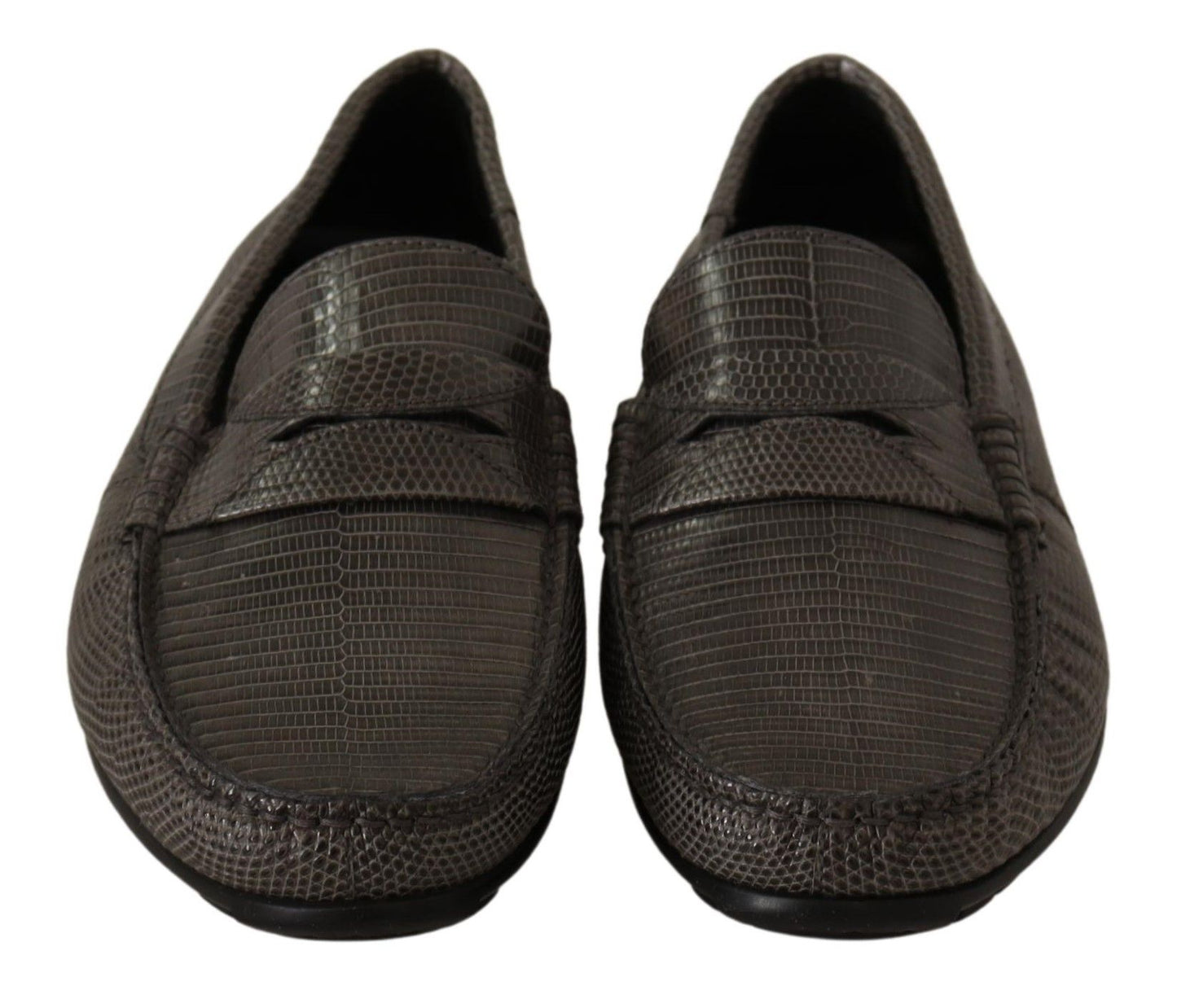 Elegant Lizard Leather Flat Loafers