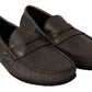 Elegant Lizard Leather Flat Loafers