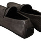Elegant Lizard Leather Flat Loafers