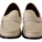 Elegant White Leather Loafers for Men