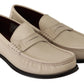 Elegant White Leather Loafers for Men