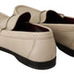 Elegant White Leather Loafers for Men
