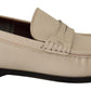 Elegant White Leather Loafers for Men