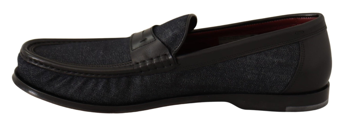 Elegant Canvas & Leather Loafers