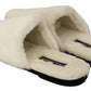 White Suede Fur Flat Slides - Elegance Meets Comfort