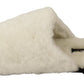 White Suede Fur Flat Slides - Elegance Meets Comfort