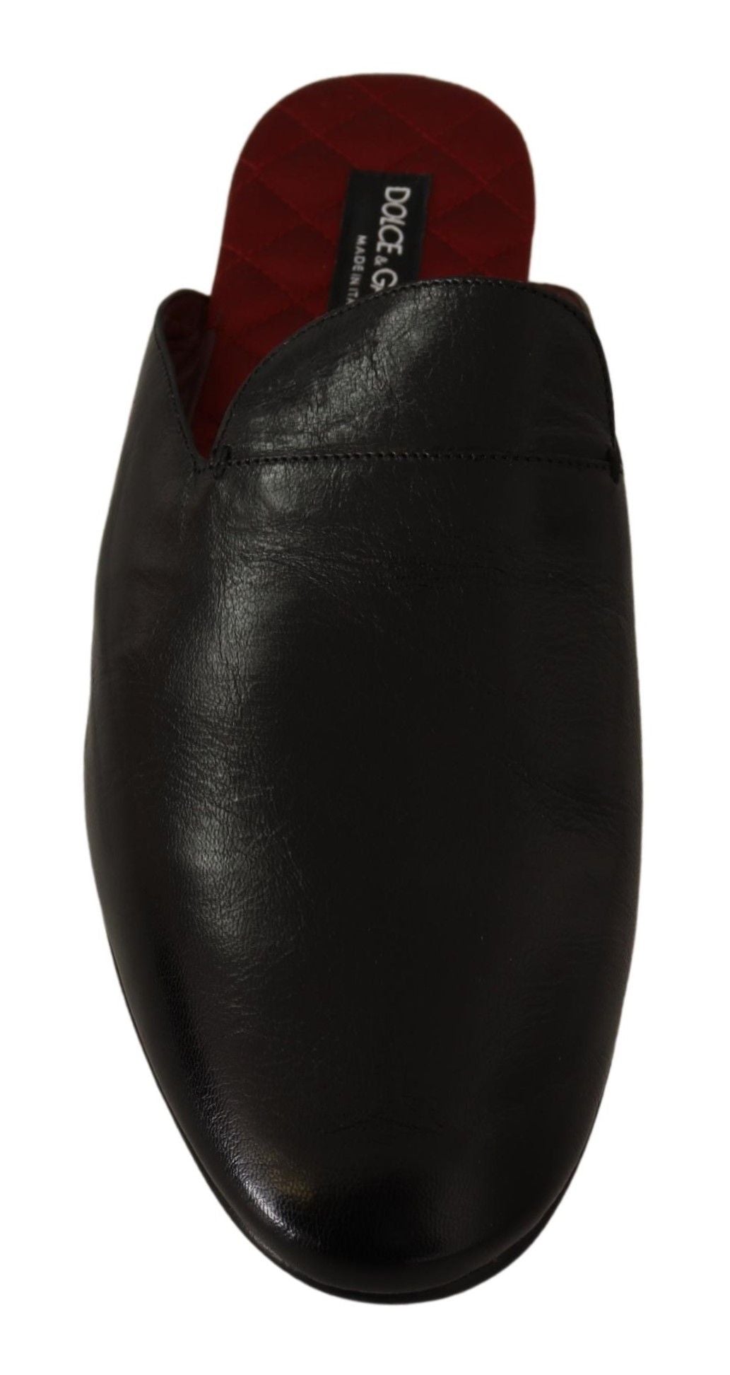 Elegant Black and Red Leather Slides