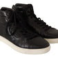 Classic High Top Black Leather Sneakers