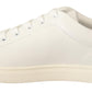 Elegant White Leather & Black Suede Sneakers