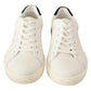 Elegant White Leather & Black Suede Sneakers