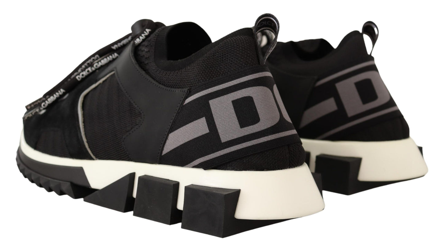 Elegant Black Low Top Designer Sneakers